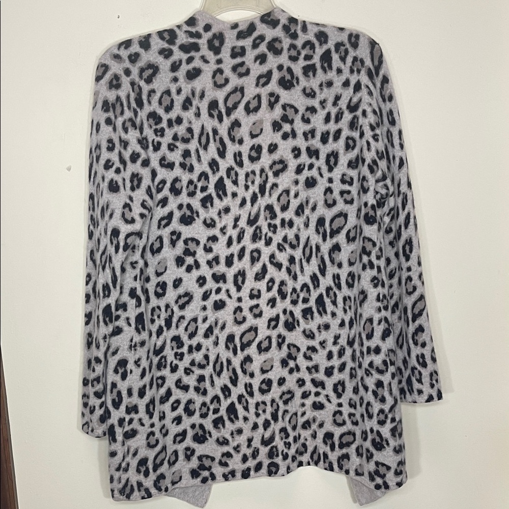 Charter Club Luxury Cashmere Animal Print Cardigan - Picture 2 of 7